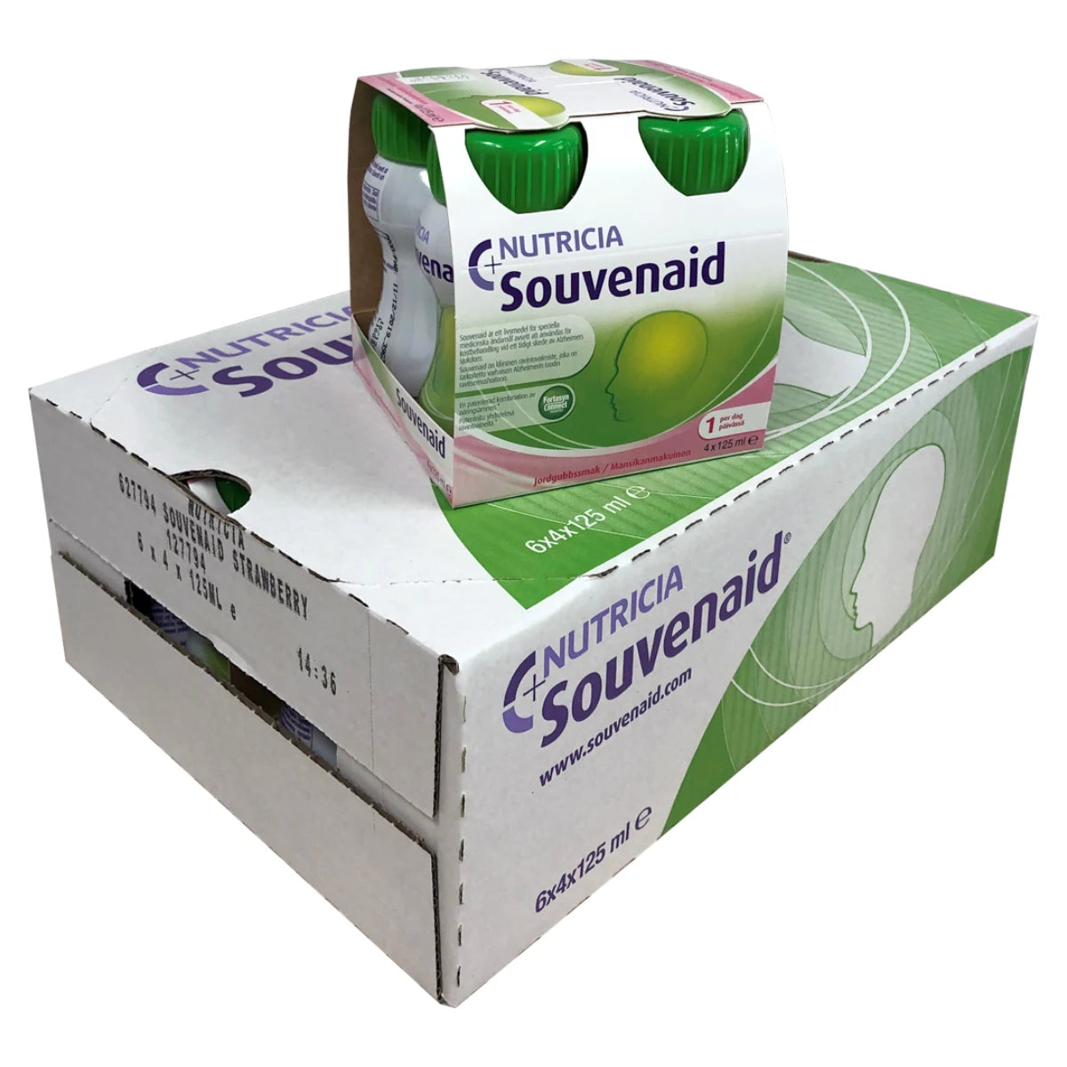 SOUVENAID mansikka 24x125 ml ravintovalmiste Alzheimerin taudin ruokavaliohoitoon