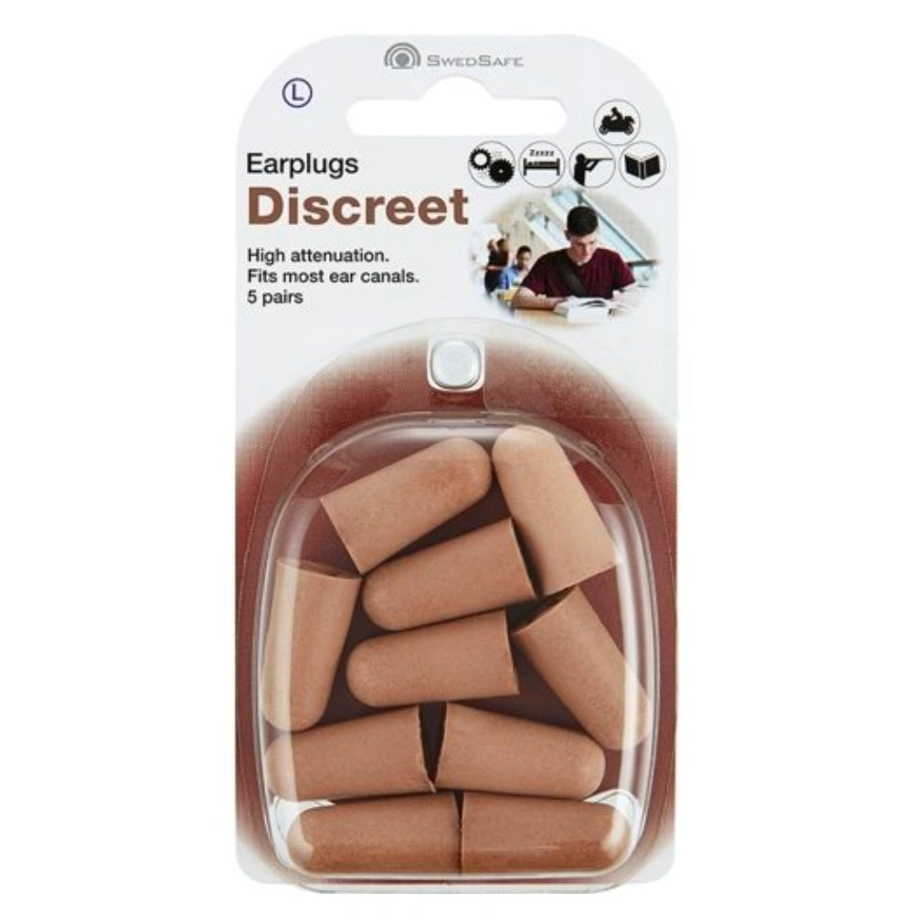 SWEDSAFE Discreet Earplugs Large pehmeät korvatulpat 5 paria