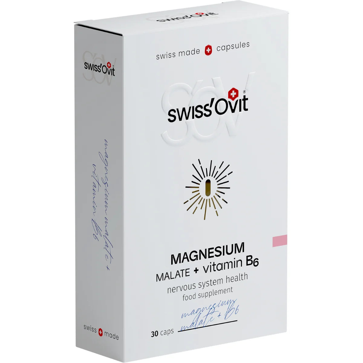 SwissOvit Magnesiummalaatti + B6-vitamiini on vegaaninen