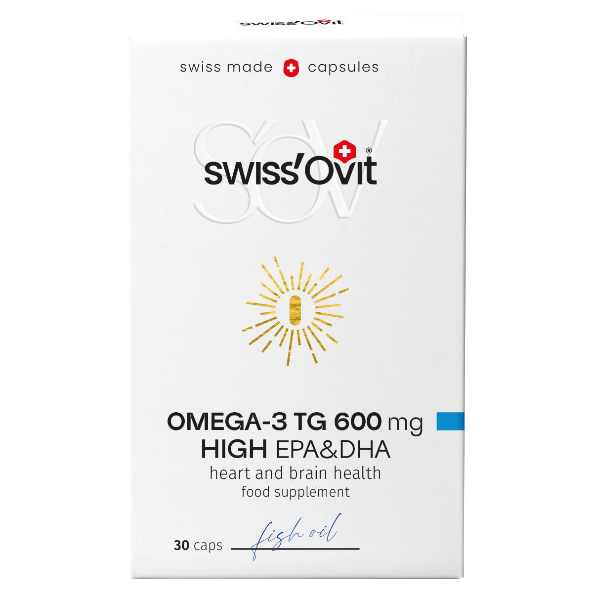 SwissOvit Omega-3 TG 600 mg kalaöljy vahva EPA&DHA 30 kaps