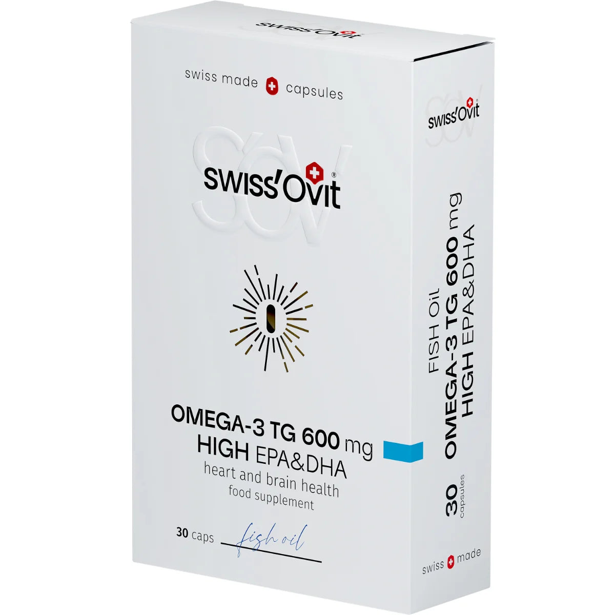 SwissOvit Omega-3 TG 600 mg kalaöljy pakkaus