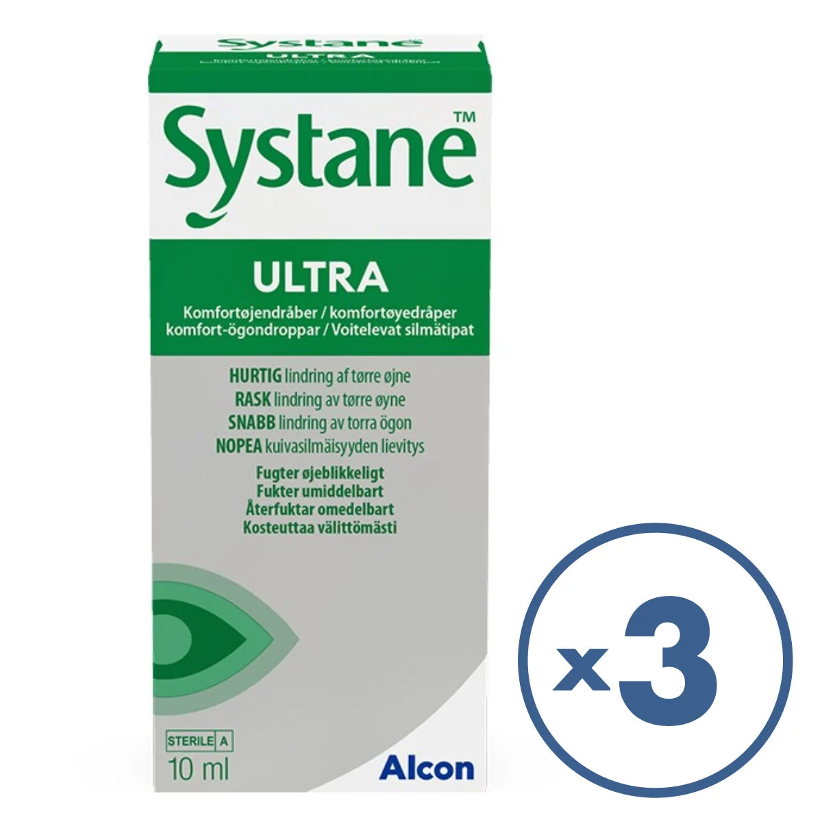 SYSTANE Ultra silmätipat 3x10 ml silmien kuivuuteen