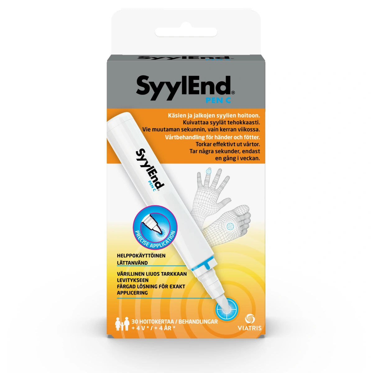 SYYLEND Pen C syyläkynän värillinen liuos mahdollistaa tarkan levityksen