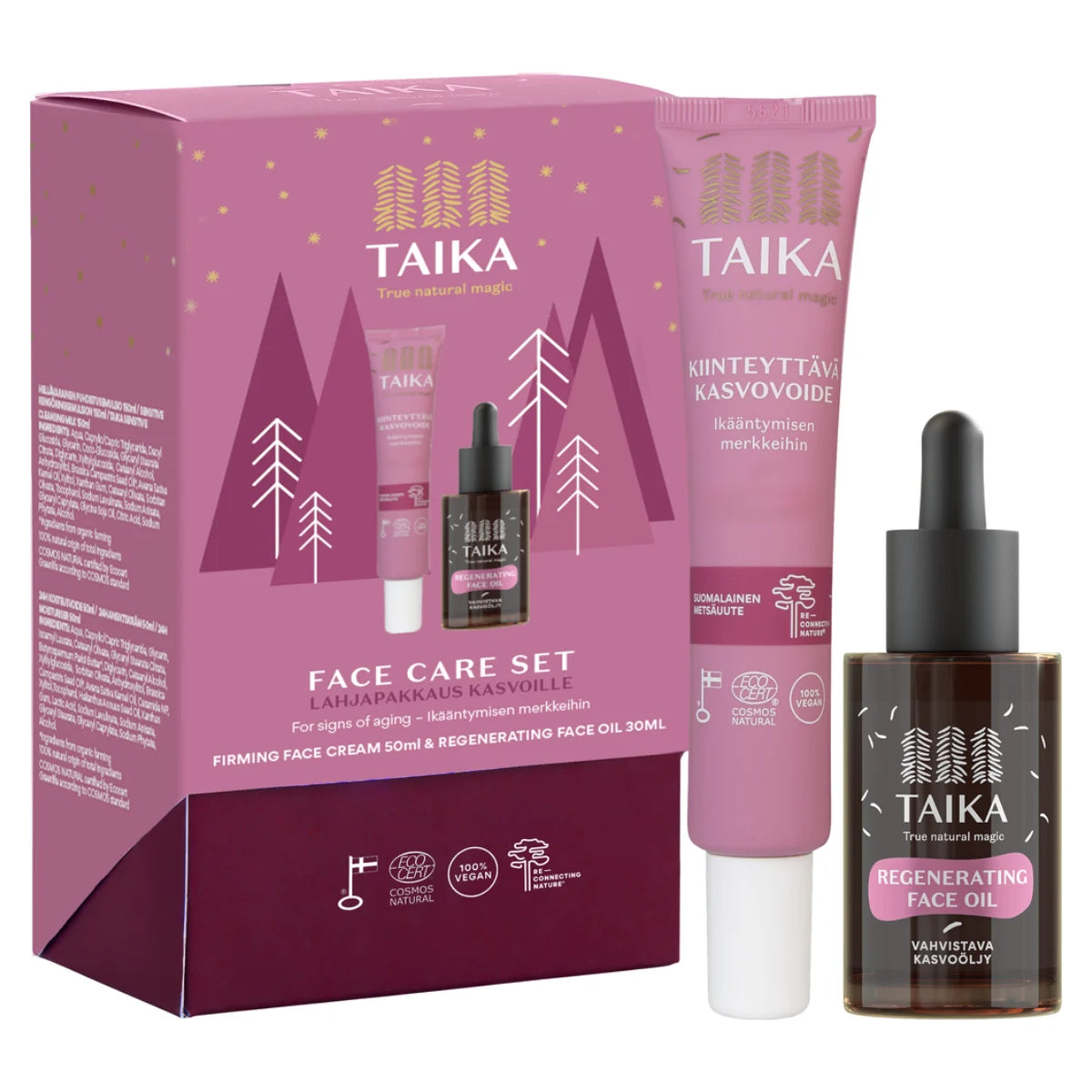Taika Vahvistava lahjapakkaus kasvoille – ihon omaa suojakerrosta vahvistava voide ja öljy