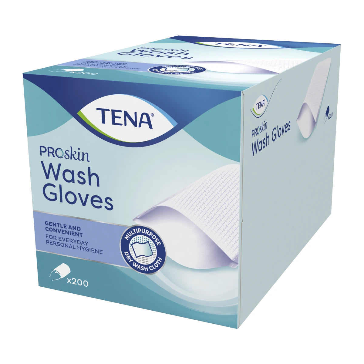 TENA ProSkin Wash Gloves pesukinnas vuoriton 200 kpl