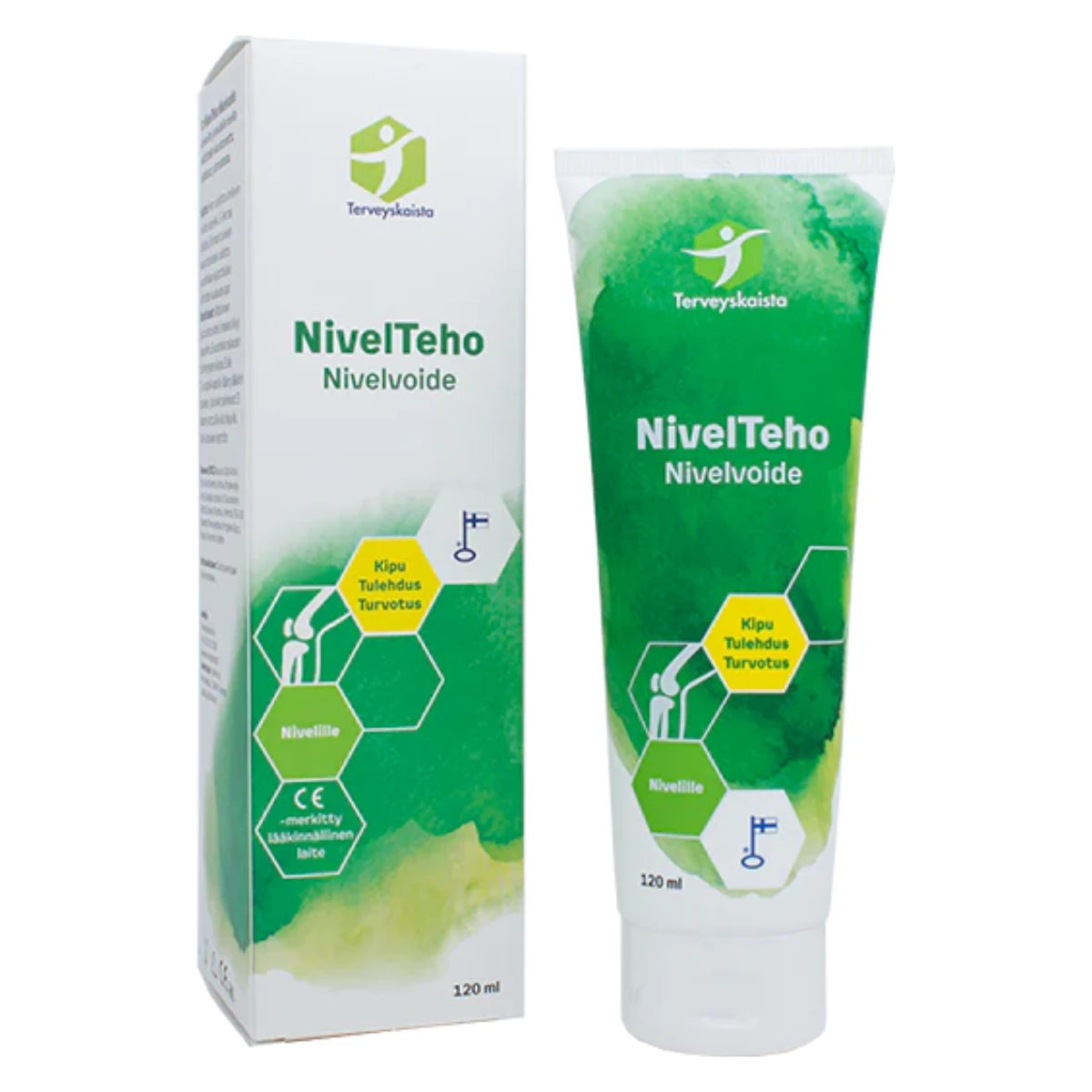 Terveyskaista NivelTeho nivelvoide 120 ml kipuun ja turvotukseen