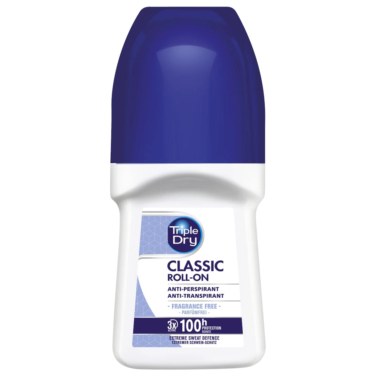 Triple Dry 100 h Classic Antiperspirant Roll-on tuoksuton ja alkoholiton antiperspirantti voimakkaaseen hikoiluun
