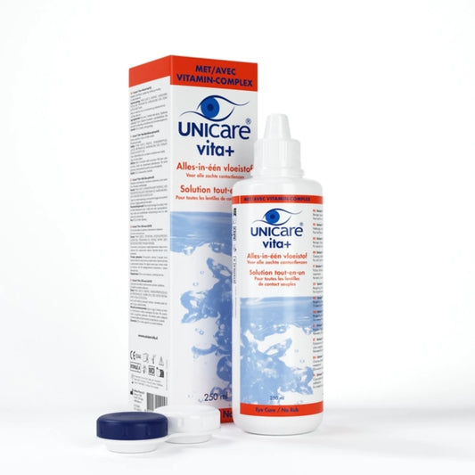 UNICARE Vita+ liuos pehmeille piilolinsseille 250 ml – dekspantenolia sisältävä piilolinssineste
