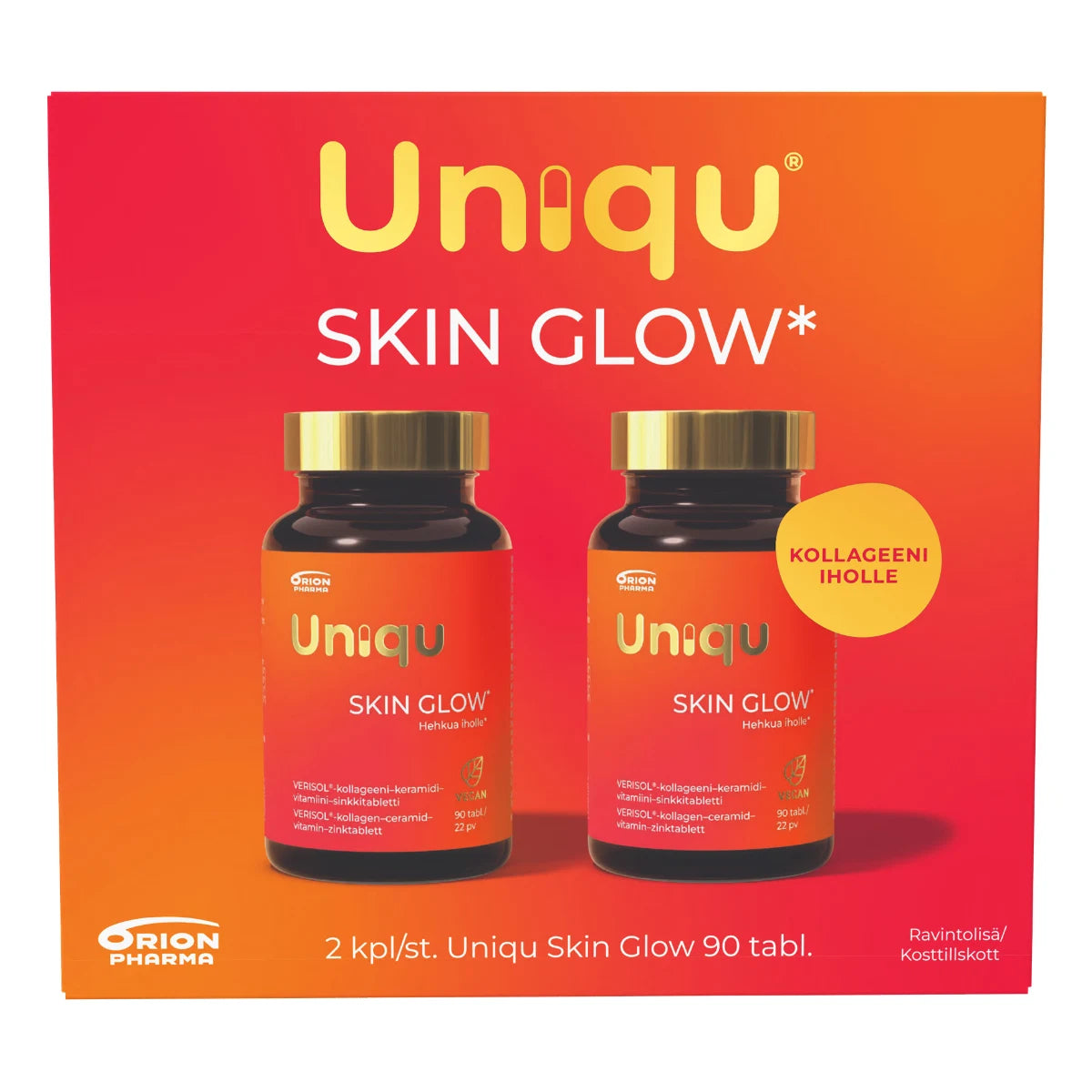 Uniqu Skin Glow Giftpack 2 x 90 tabl –lahjapakkaus