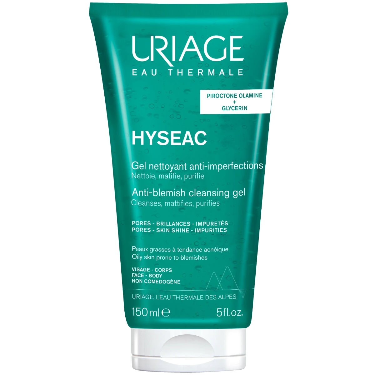 Uriage Hyseac Cleansing Gel puhdistusgeeli 150 ml seka-  ja rasvoittuvalle iholle estää epäpuhtauksia syntymästä
