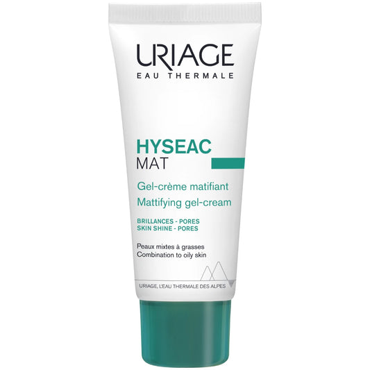 Uriage Hyseac Mattifying Gel-cream kasvovoide 40 ml vähentää ihon kiiltelyä ja supistaa ihohuokosia