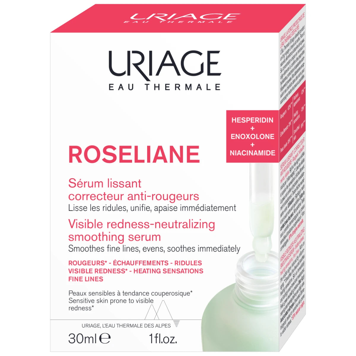 Uriage Roséliane Serum neutraloi kasvojen punaisuutta