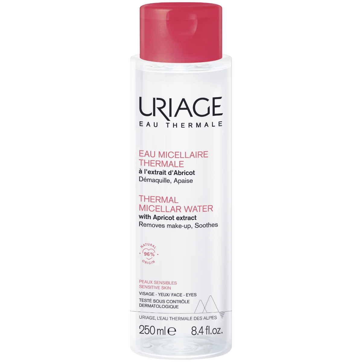 Uriage Thermal Micellar Water Sensitive Skin 250 ml misellivesi meikin ja epäpuhtauksien poistoon herkälle iholle