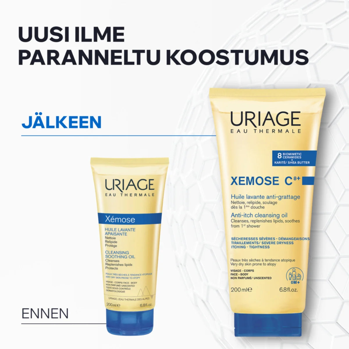 Uriage Xemose C8+ Anti-Itch Cleansing Oil puhdistusöljy uusi ilme
