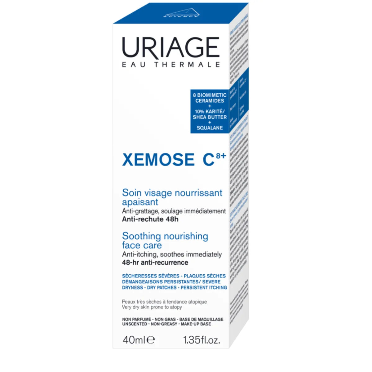 Uriage Xemose C8+ Face Cream 40 ml pakkaus