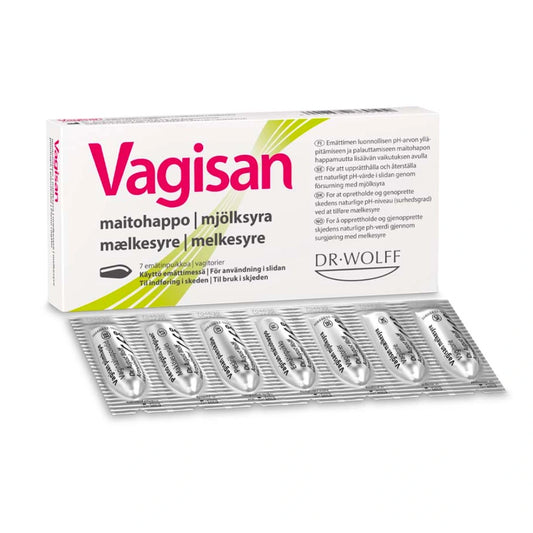 VAGISAN maitohappo emätinpuikko 7 kpl ylläpitää&nbsp;emättimen terveyttä ja puolustuskykyä