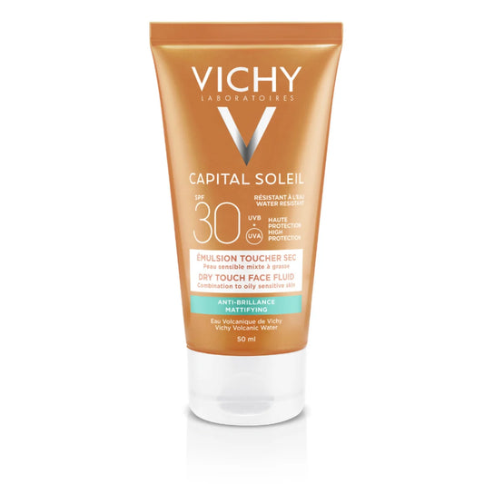 Vichy Capital Soleil Dry Touch SPF30 50 ml – mattapinnan jättävä aurinkosuojavoide kasvoille