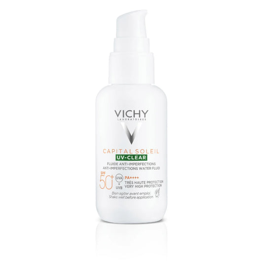 Vichy Capital Soleil UV-Clear SPF50+ 40 ml – aurinkosuojavoide rasvoittuvalle iholle