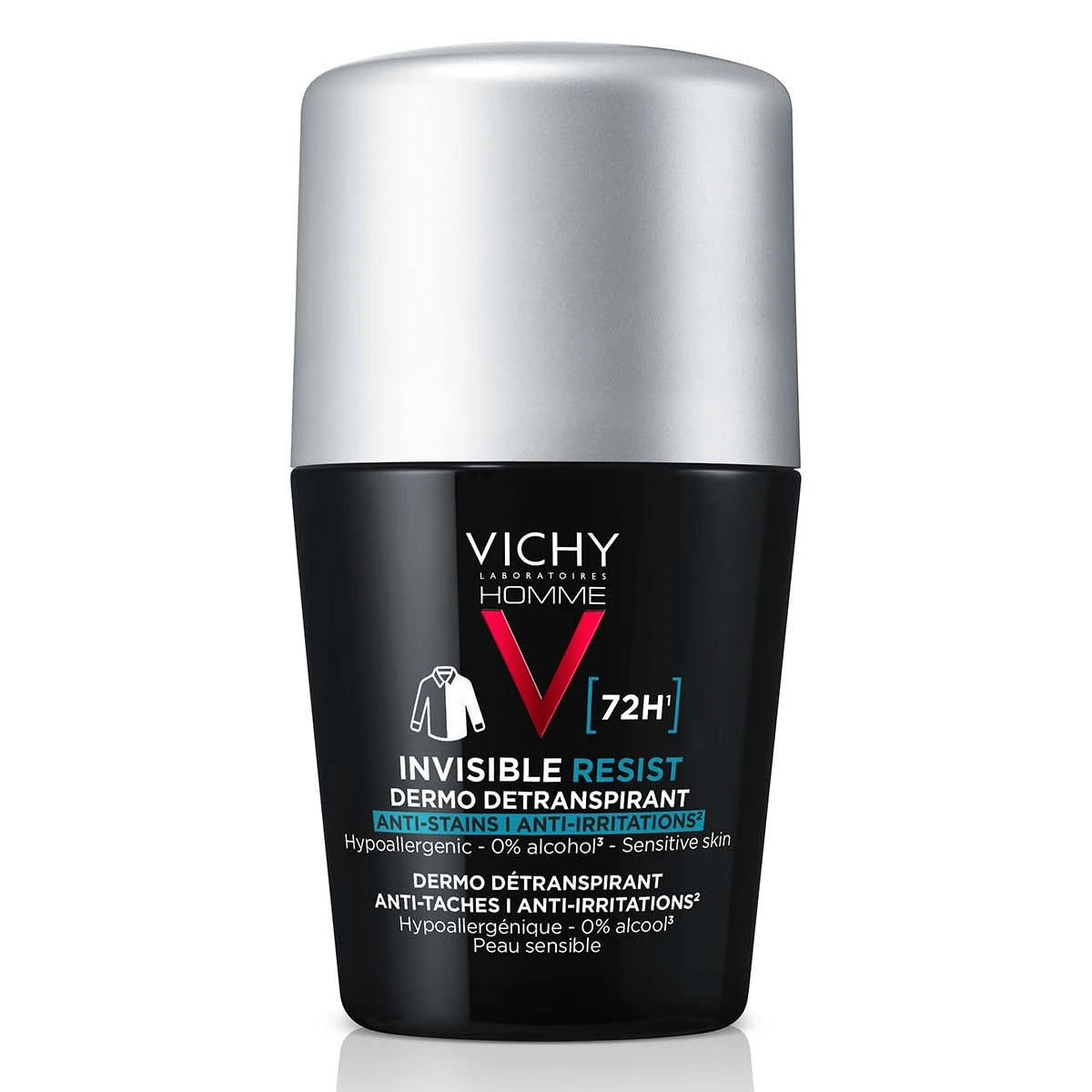 VICHY Homme Invisible Resist 72H Anti-Stain antiperspirantti 50 ml tahraamaton, ei jätä valkoisia jälkiä
