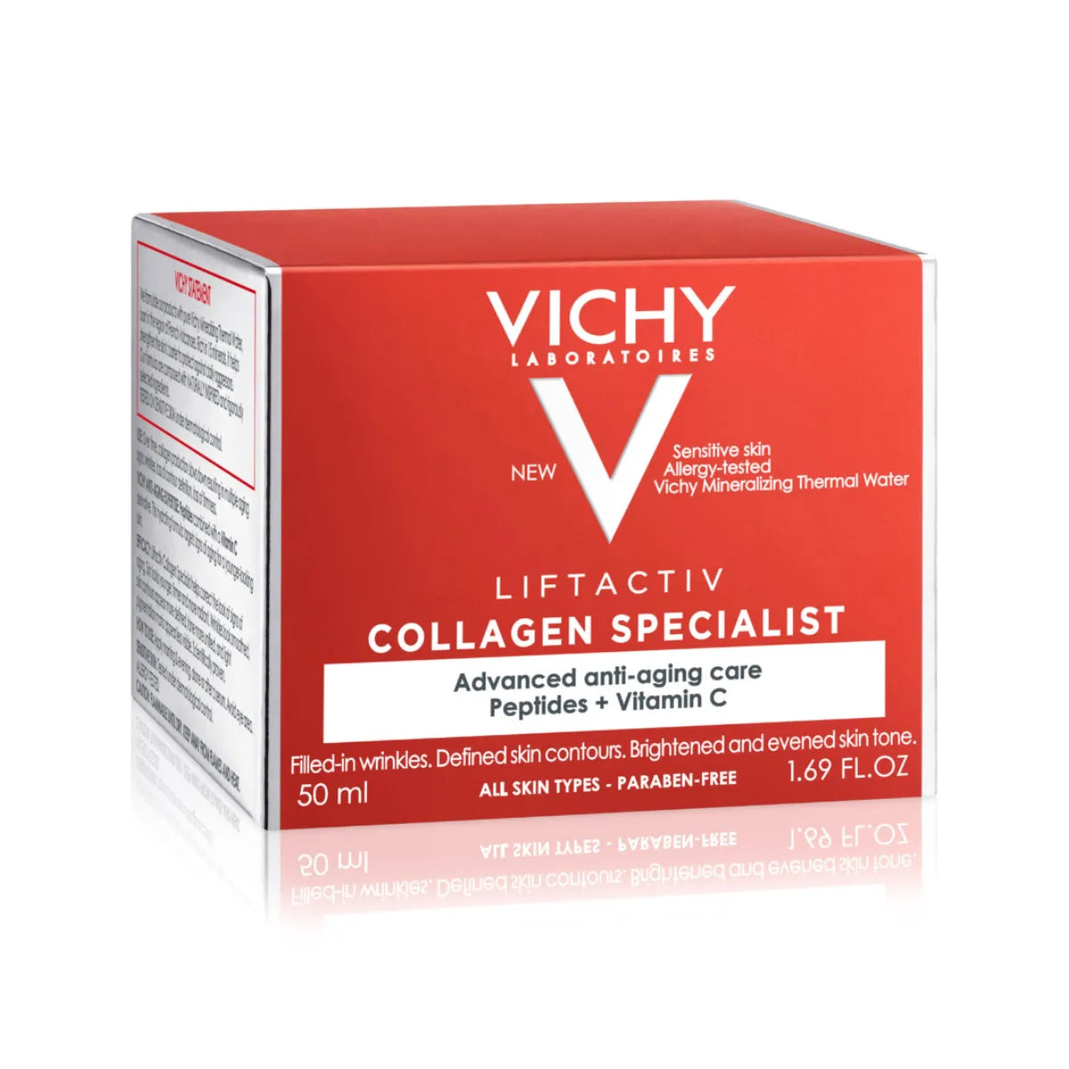 VICHY Liftactiv Collagen Specialist hoitovoide sisöltää peptidejä ja C-vitamiinia