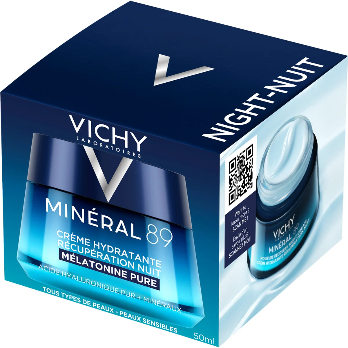 Vichy Minéral 89 Moisture Recovery yövoide 50 ml herkälle iholle