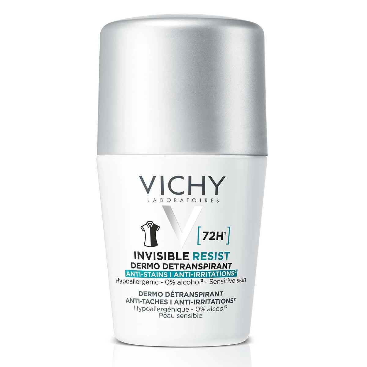 VICHY Invisible Resist 72H Anti-Stain antiperspirantti 50 ml ei jätä valkoisia jälkiä