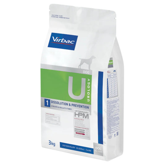 Virbac Dog Urology Dissolution &amp; Prevention U – Täysravinto virtsakiviongelmista kärsivälle koiralle, 3 kg