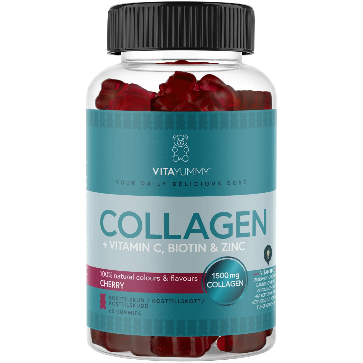 VitaYummy Collagen Cherry 60 kpl – Kirsikanmakuinen kollageenivalmiste aikuisille