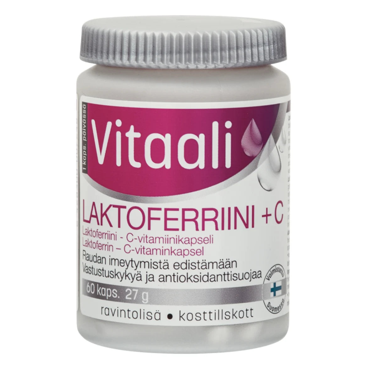 VITAALI Laktoferriini + C kapseli 60 kpl raudan imeytymistä edistämään