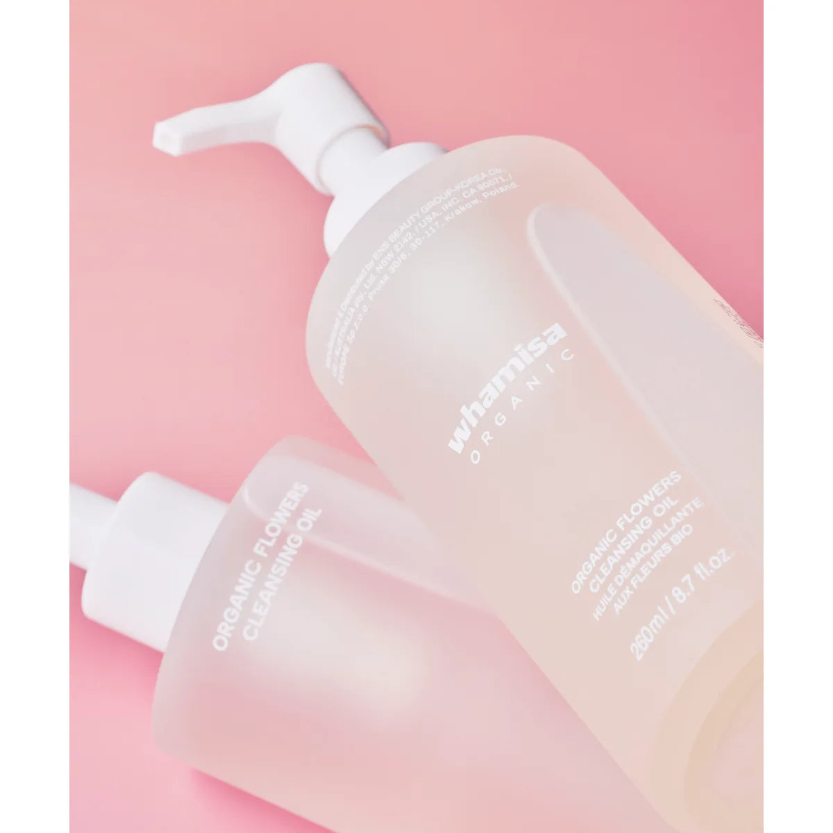 Whamisa Organic Flowers Cleansing Oil 260 ml pumppupullossa