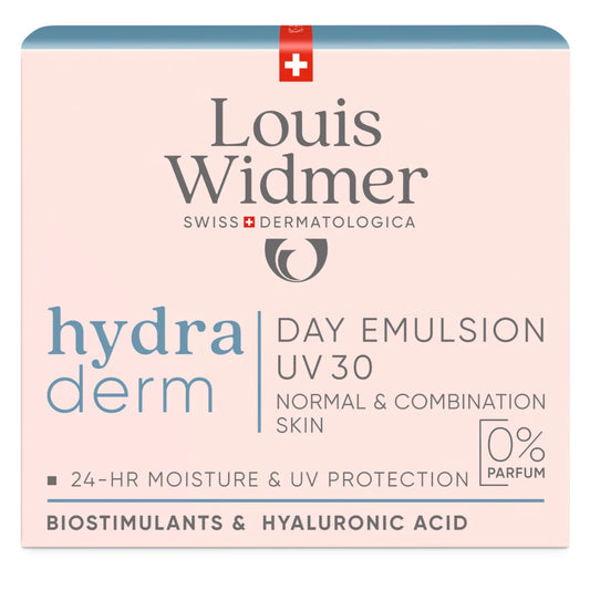 Widmer Hydraderm Day Emulsion UV 30 Hajusteeton, 50 ml – Kosteuttava päivävoide korkealla aurinkosuojalla