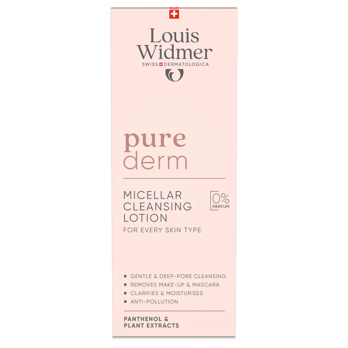 Widmer Purederm Micellar Cleansing Lotion hajusteeton misellivesi, joka puhdistaa myös silmämeikin