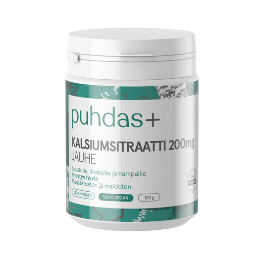 PUHDAS+ Kalsiumsitraatti 200 mg jauhe 120 g