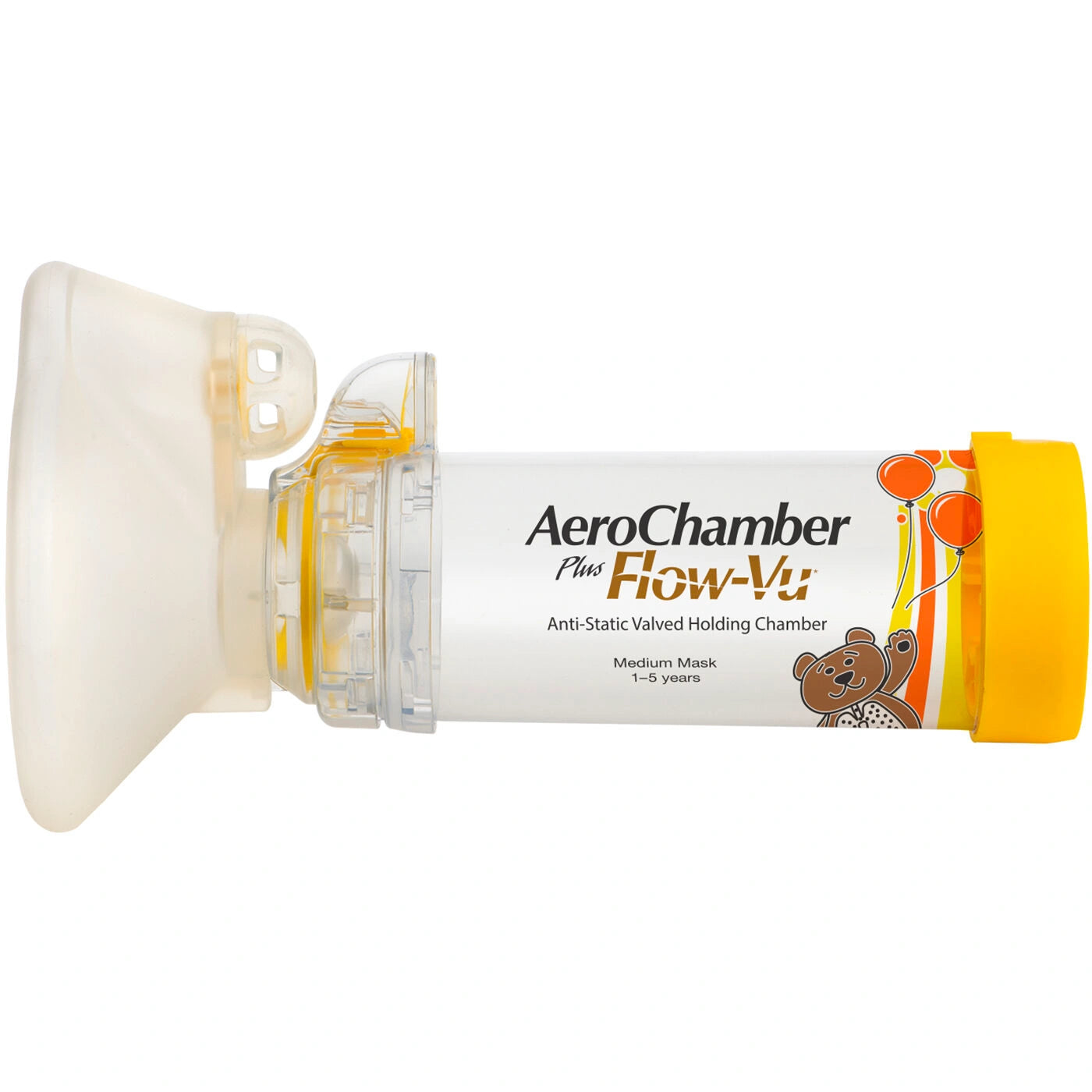 AEROCHAMBER Plus flow-vu lapsille keskikokoisella maskilla 1 kpl