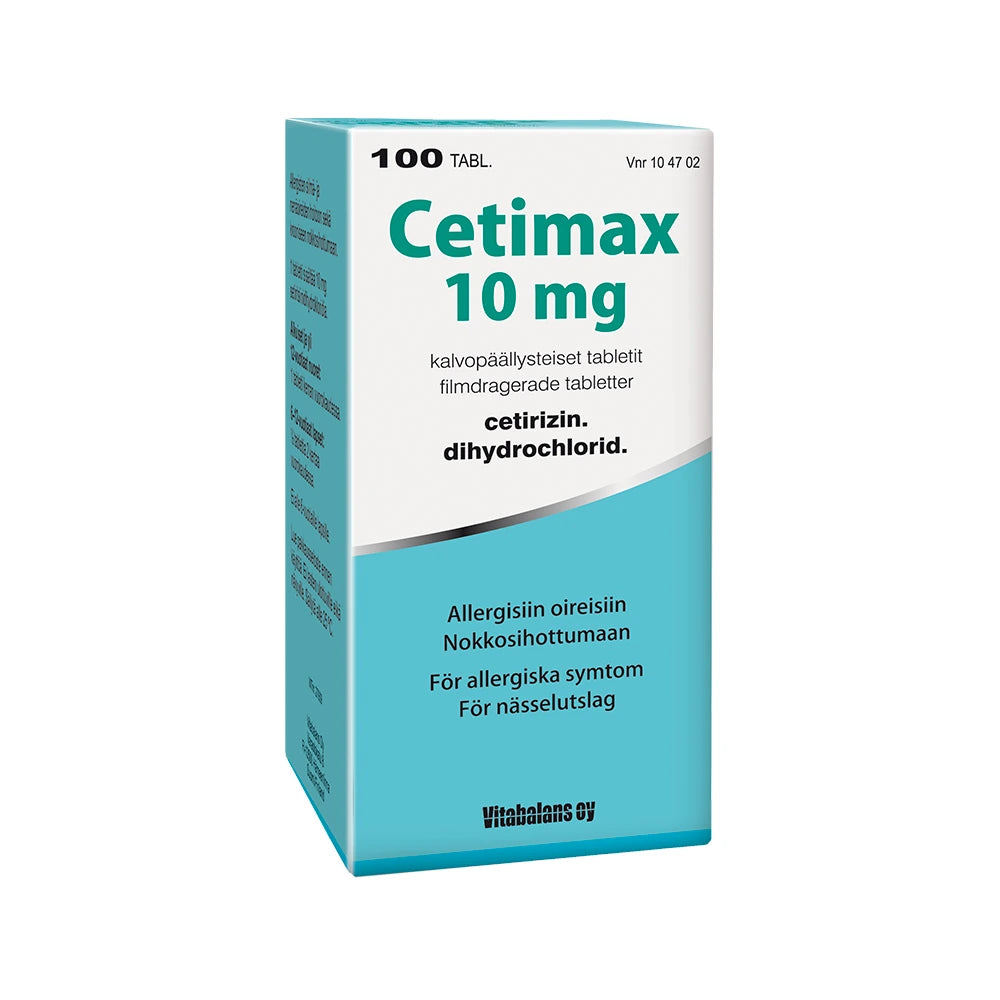 CETIMAX 10 mg tabletti, kalvopäällysteinen 100 tablettia