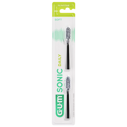 GUM Sonic daily vaihtoharjaspäät musta