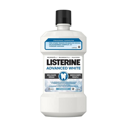 LISTERINE Advanced white milder taste miedompi maku suuvesi 500 ml