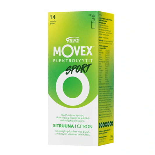 MOVEX Elektrolyyttijuomajauhe sport sitruunanmakuinen annospussi 14 pss