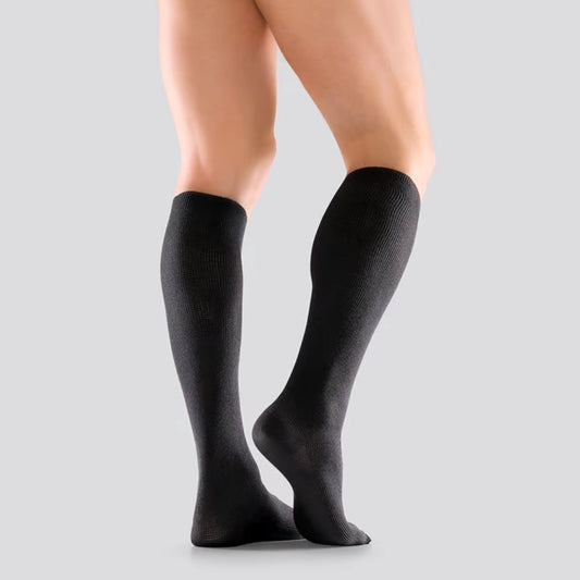 MABS Travel Cotton Knee musta tukisukka matkustamiseen, koko L 1 pari