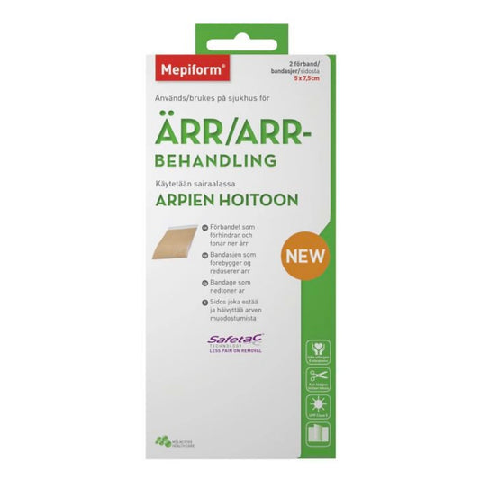 MEPIFORM 5 x 7,5 cm epästeriili sidos 2 kpl