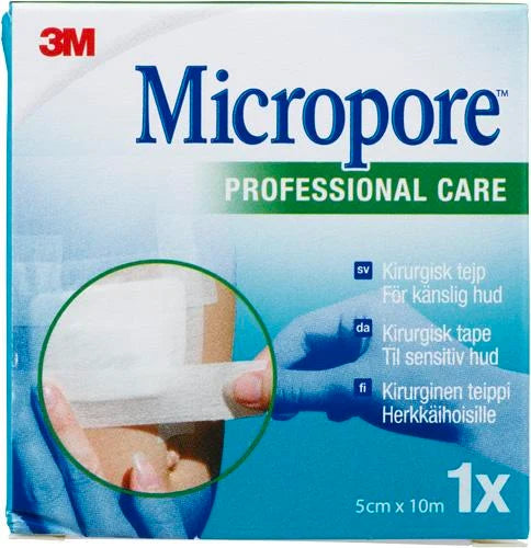 MICROPORE Kuitukangashaavateippi 50 mm x 10 m, valkoinen 1 kpl