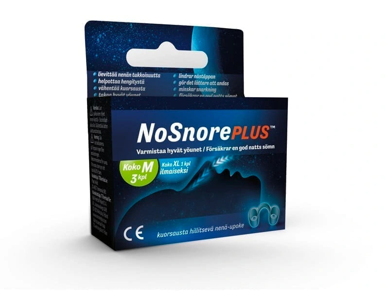 NOSNORE Plus nenäupoke kuorsauksen estämiseen, koko M 4 kpl