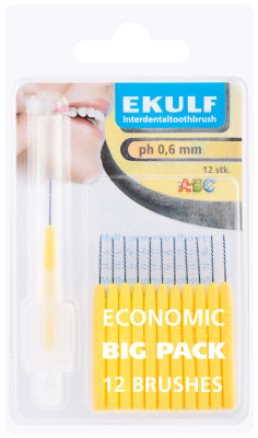 EKULF HAMMASVÄLIHARJA PH ABC 0,6 KELTAINEN 12 KAPPALETTA