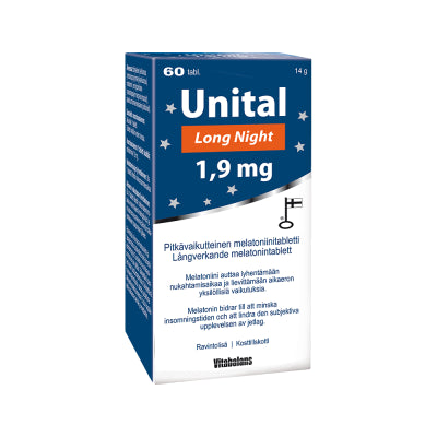 UNITAL LONG NIGHT 1,9 MG MELATONIINITABLETTI 60 TABLETTIA