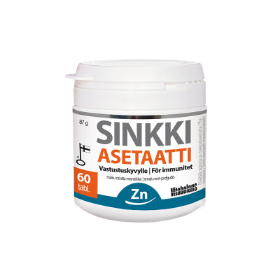 SINKKI ASETAATTI IMESKELYTABLETTI 60 TABLETTIA