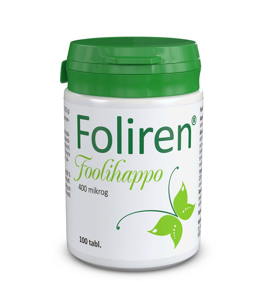 FOLIREN 400 MIKROG FOOLIHAPPOA SISÄLTÄVÄ NIELTÄVÄ TABLETTI 100 TABLETTIA