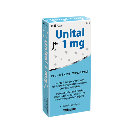 UNITAL 1 MG MELATONIINITABLETTI 20 TABLETTIA