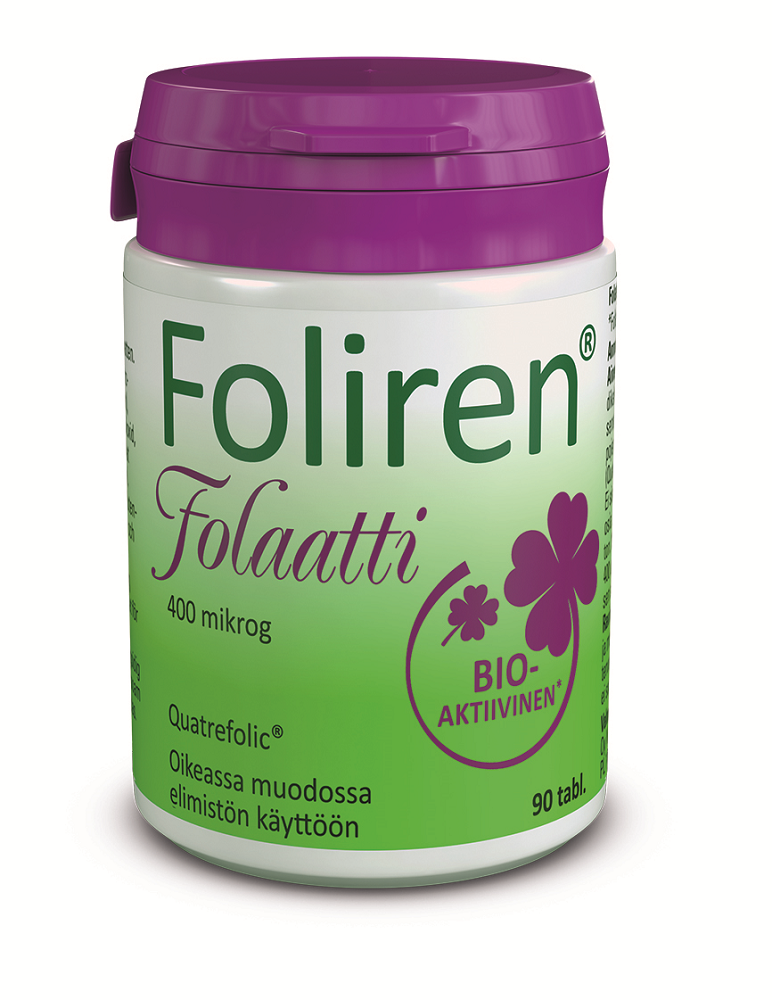 FOLIREN FOLAATTI 400 MIKROG 90 TABLETTIA