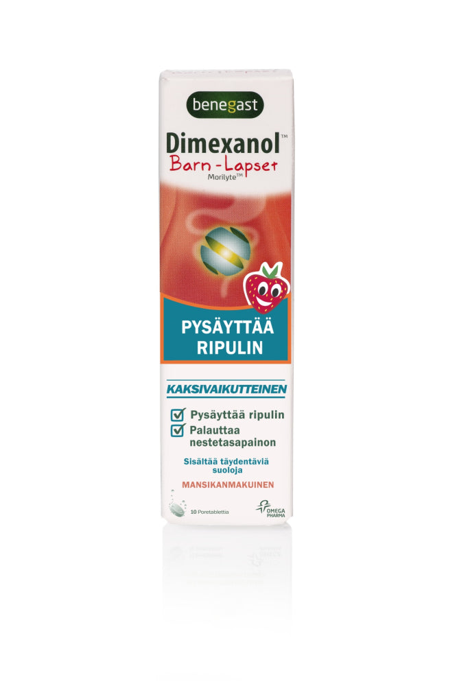 BENEGAST DIMEXANOL KIDS NESTEYTYSJUOMA LAPSILLE 10 TABLETTIA