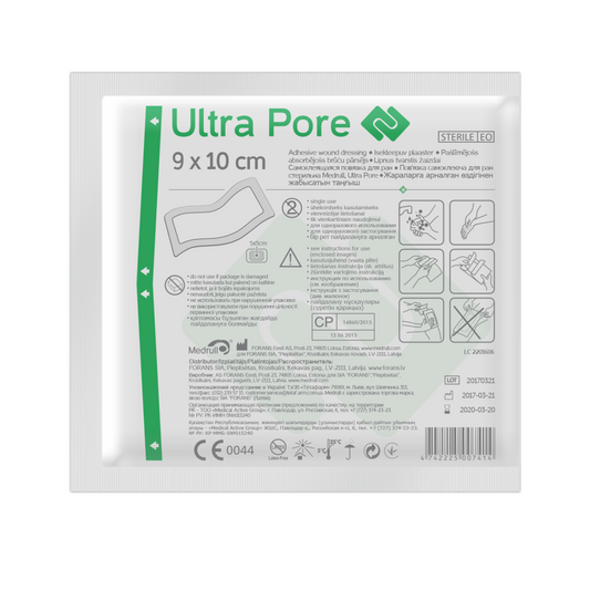 MEDRULL ULTRA PORE KIINNITTYVÄ SIDOS 9X10CM, 1 KAPPALE